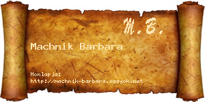 Machnik Barbara névjegykártya